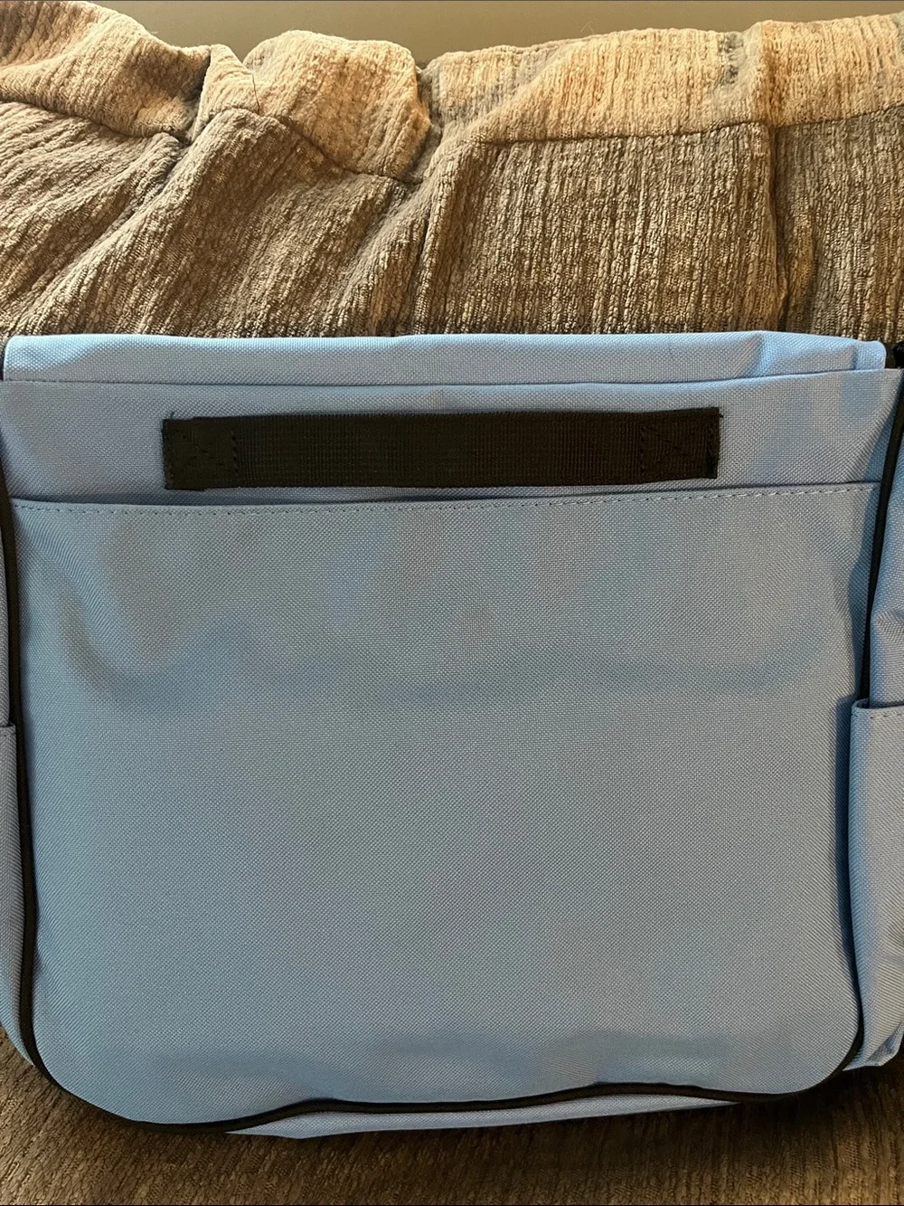 Premier Baby Light Blue Messenger Bag with Black Logo